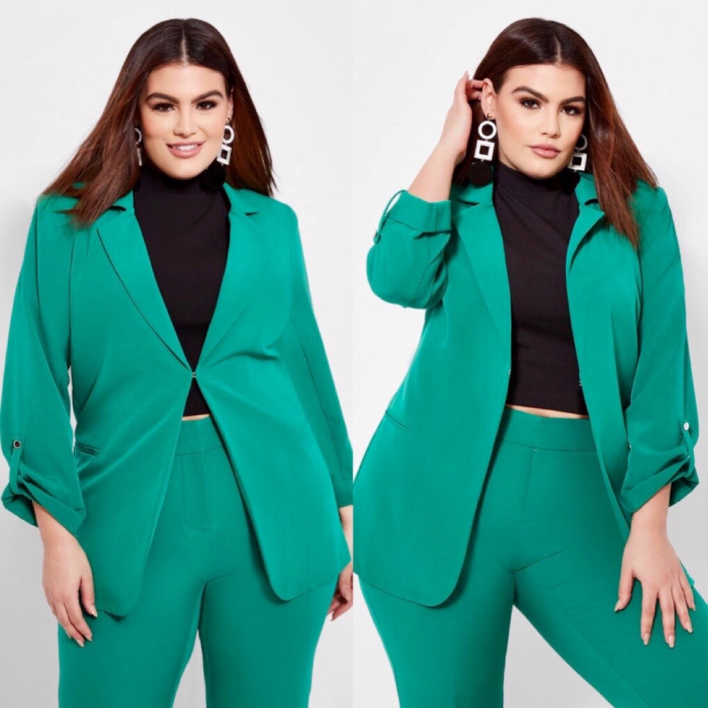 Plus size open blazer jacket